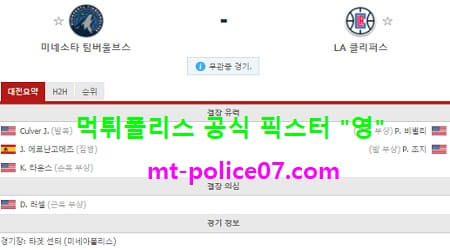 미네소타 vs LA클리퍼스
