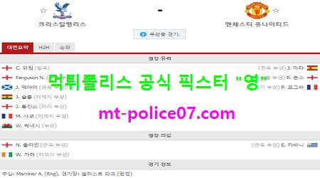 크리스탈팰리스 vs 맨유