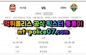 4월6일 K리그 서울 강원 분석 먹폴 퉁퉁이