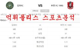 6월18일 K리그2 김포FC 부천FC 1995 국내축구 라인업 분석 먹튀폴리스 0 (0)
