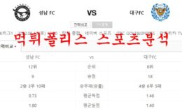 6월18일 K리그 성남FC 대구FC 국내축구 분석맛집 먹튀폴리스 0 (0)
