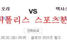 8월2일 MLB 텍사스 레인저스 볼티모어 오리올스 분석 먹튀폴리스 0 (0)