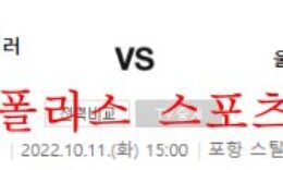 10월11일 K리그 포항스틸러스 울산현대축구단 분석 먹튀폴리스 0 (0)