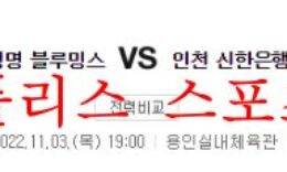 11월3일 WKBL 삼성생명 블루밍스 신한은행 에스버드 분석 먹튀폴리스 0 (0)