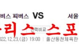 12월23일 KBL 울산 현대모비스 피버스 서울SK 나이츠 분석 먹튀폴리스 0 (0)