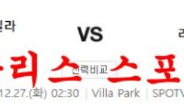 12월27일 프리미어리그 아스톤빌라FC 리버풀FC 경기분석 먹튀폴리스 0 (0)