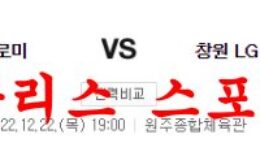 12월22일 KBL 원주 DB 프로미 창원 LG 세이커스 농구분석 먹튀폴리스 0 (0)