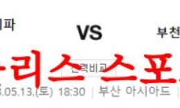 5월13일 K리그2 부산 아이파크 부천FC 1995 국내축구 역사 분석 먹튀폴리스 0 (0)