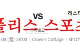 5월8일 프리미어리그 풀럼 FC 레스터 시티 FC 해외스포츠 축구분석 먹튀폴리스 0 (0)