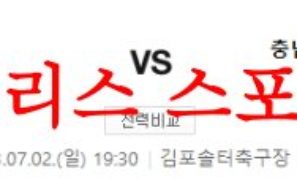 7월2일 K리그2 김포FC 충남아산프로축구단 상대전적 라인업 분석 먹튀폴리스