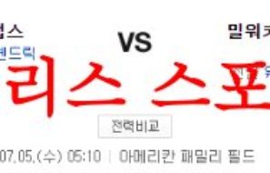 7월5일 MLB 밀워키 브루어스 시카고컵스 미국프로야구 결과예측 먹튀폴리스