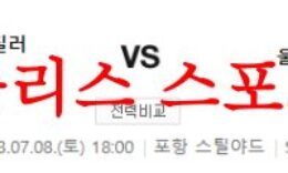 7월8일 K리그 포항 스틸러스 울산현대 프로축구단 국내경기 분석 먹튀폴리스 0 (0)