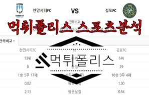 8월14일 K리그2 천안시티FC 김포FC 국내 축구 분석