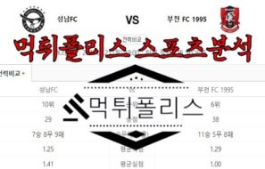 8월21일 K리그2 성남 FC 부천 FC 국내 축구 분석