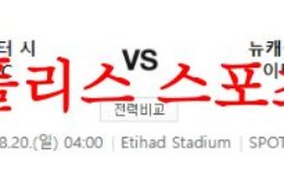 8월20일 프리미어리그 맨체스터 시티FC 뉴캐슬 유나이티드FC 분석 먹튀폴리스 0 (0)