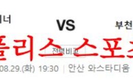 8월29일 K리그2 안산 그리너스FC 부천FC1995 국내 축구 근황 및 분석 먹튀폴리스 0 (0)